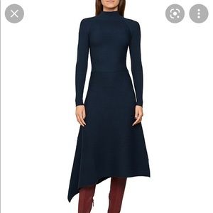 REISS
Leo Asymmetric Ribbed Midi Dress Size Small